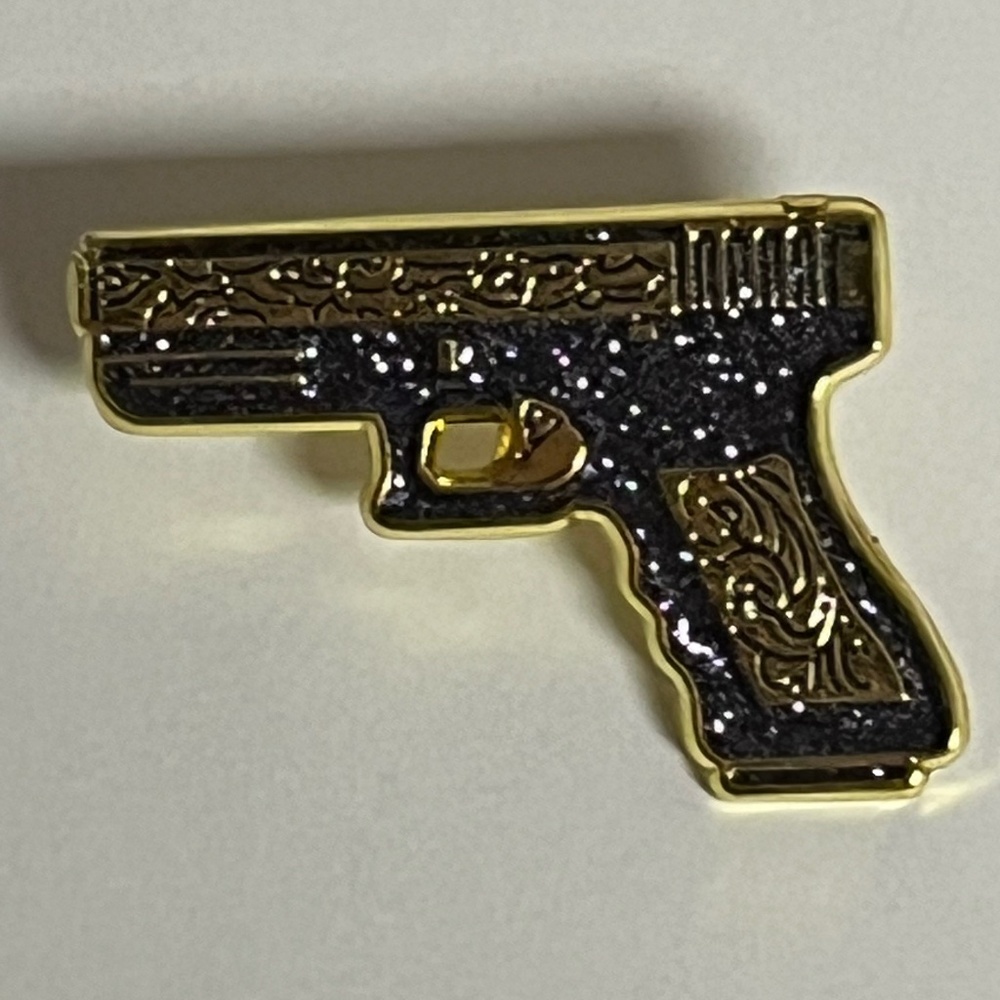 Gun Gold Purple Black Glitter Hat Pin Pins Streetwear Hats Bag Fitted New Era